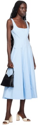 Staud Blue Wells Midi Dress