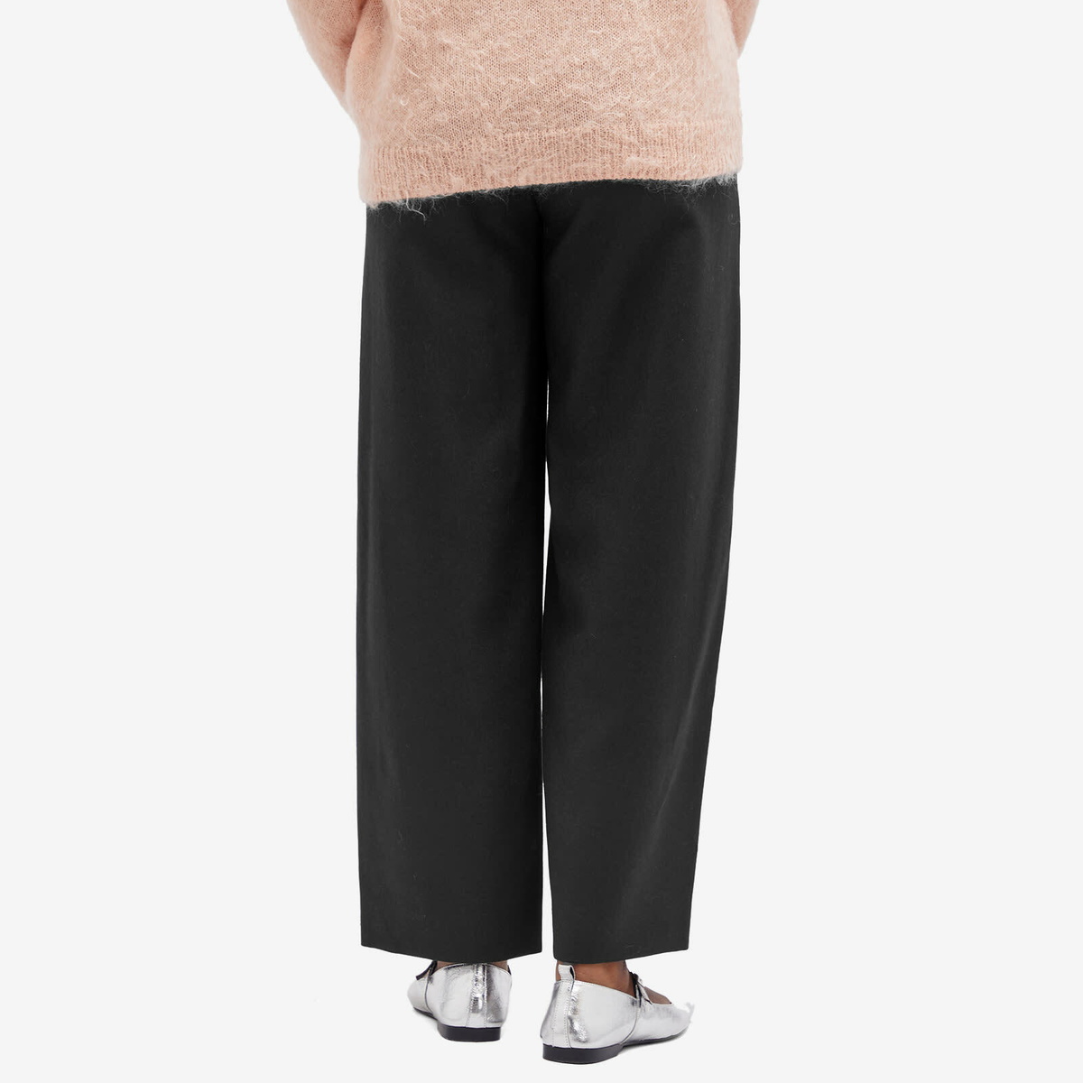 Auralee Women's Light Melton Slacks in Top Charcoal Auralee