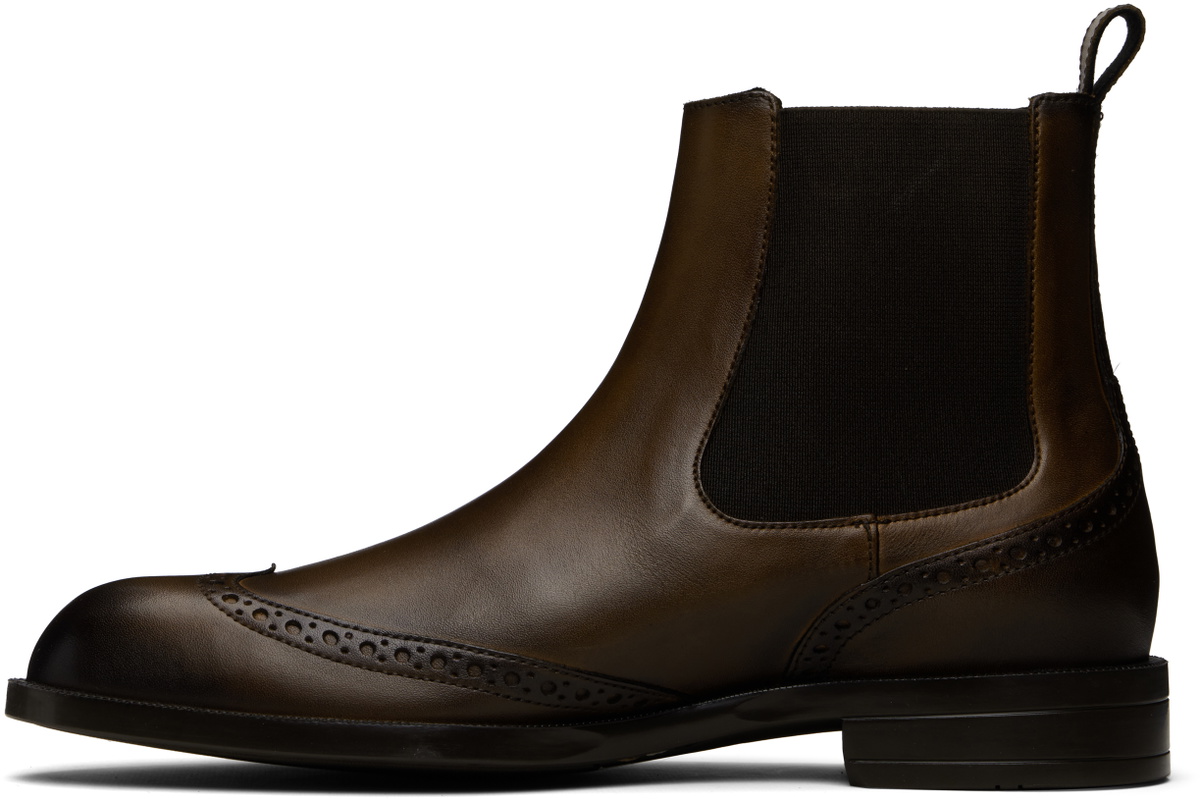 BOSS Brown Leather Chelsea Boots