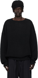 Fear of God ESSENTIALS Black Waffle Long Sleeve Crewneck Sweatshirt