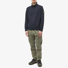 Stone Island Men's Garment Dyed Half Zip Sweat in Navy