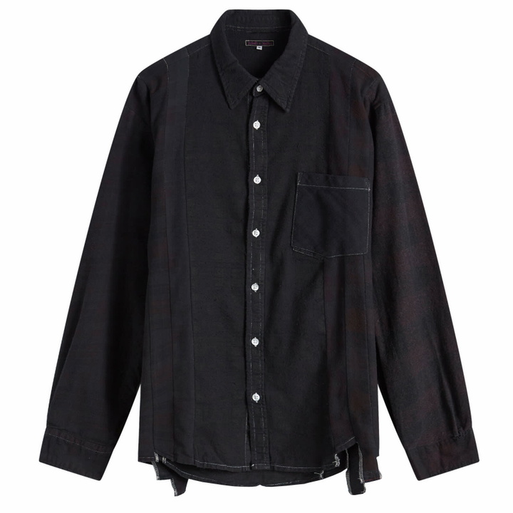 Photo: Needles 7 Cuts Over Dye Flannel Shirt in Black