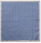 Anderson & Sheppard - Printed Cotton-Voile Pocket Square - Blue