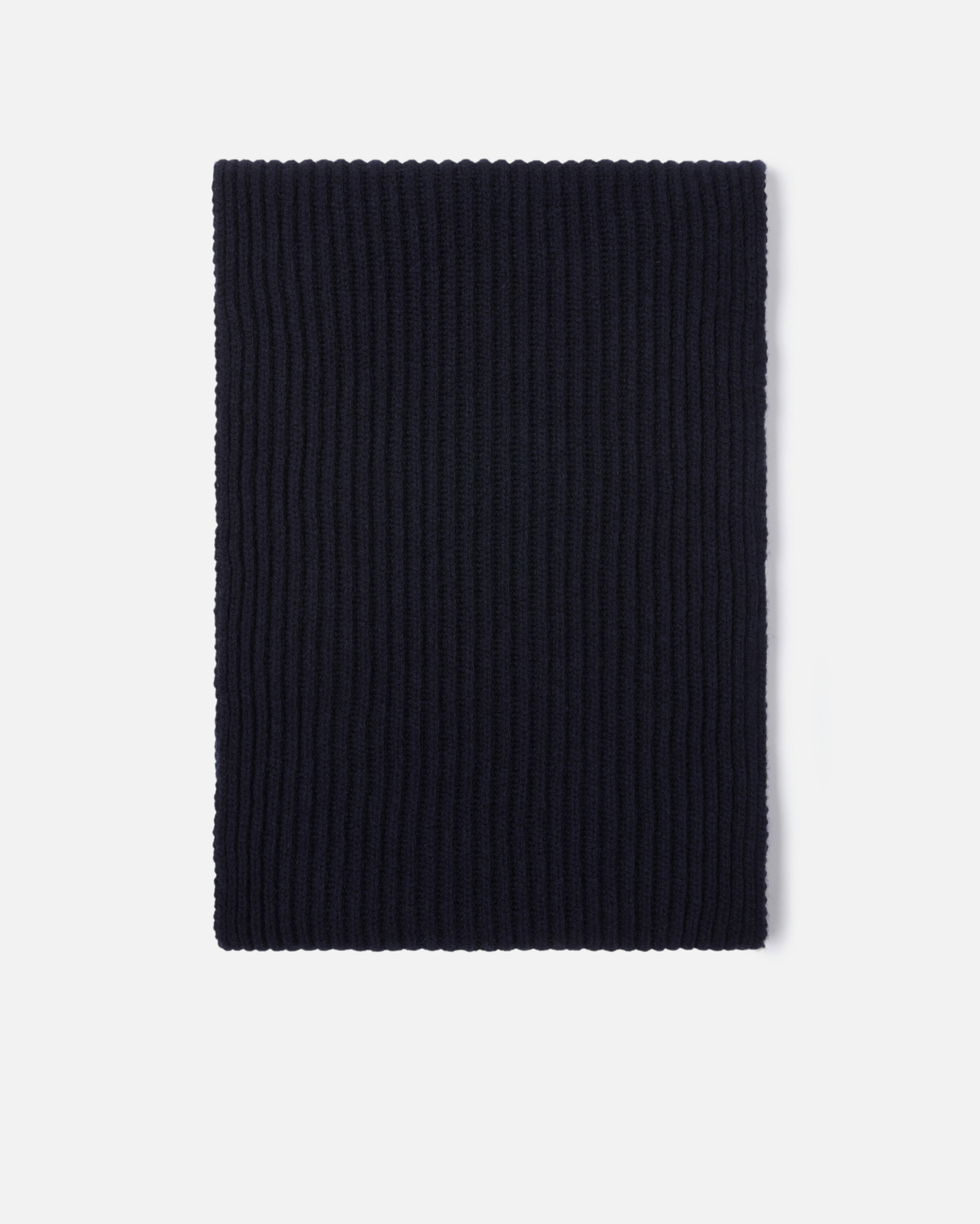Pinko Ribbed Wool And Cashmere Scarf Dark Navy Blue
