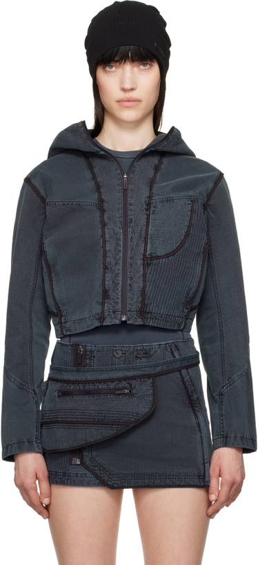 Photo: HYEIN SEO Gray Dyed Crop Jacket