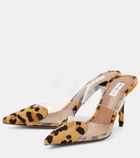Alaïa Le Cœur leopard-print calf hair and PU mules