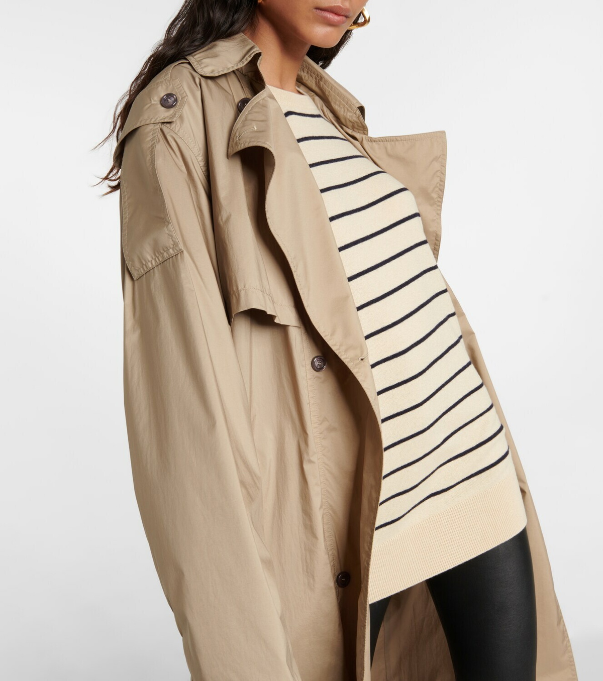Moncler**トレンチコート DEVA**Beige/Black Moncler Deva trench coat Moncler