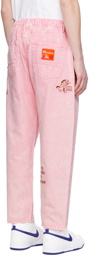 AAPE by A Bathing Ape Pink Embroidered Jeans