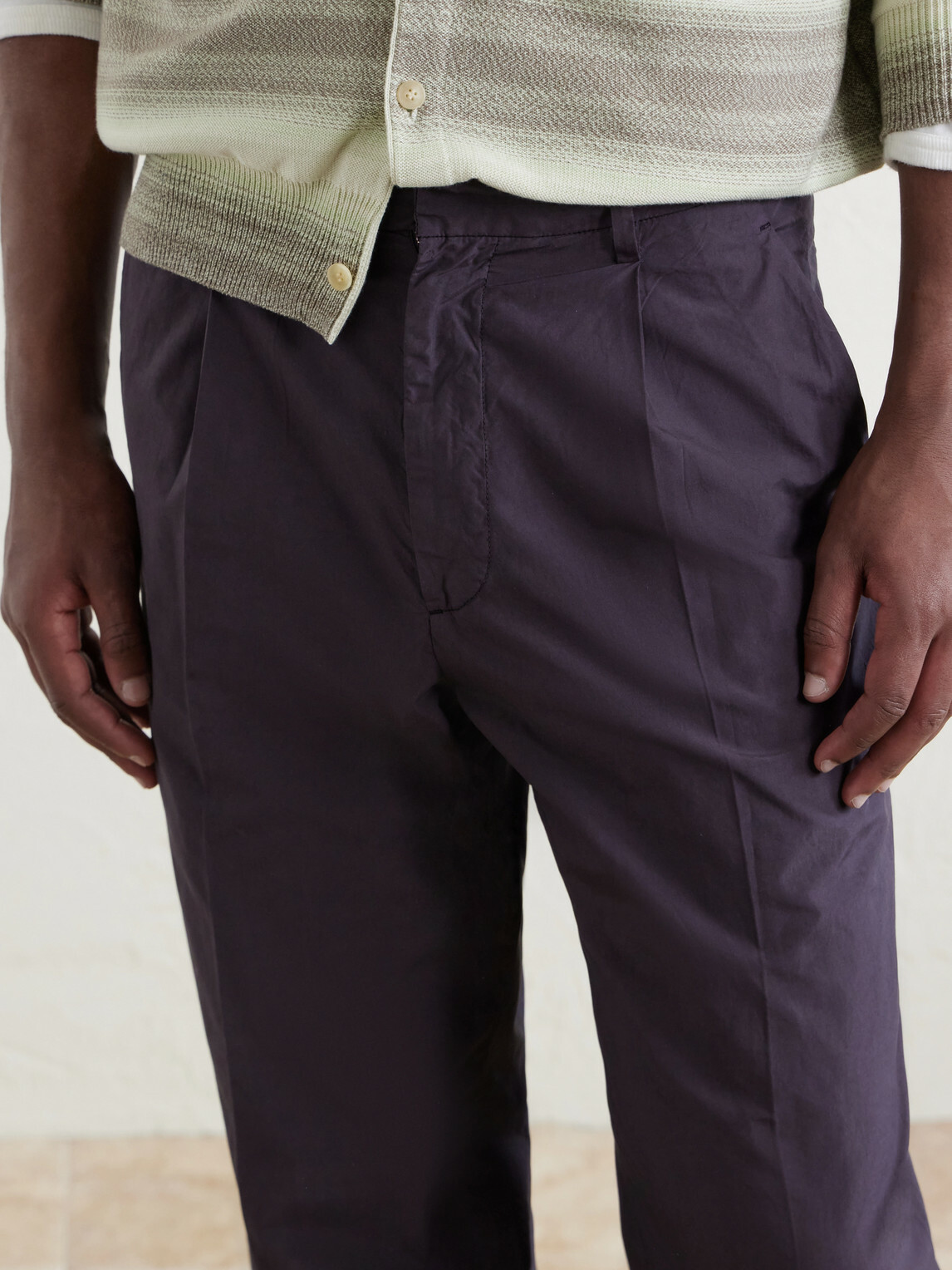 Auralee - Drawstring Cotton Straight-Leg Trousers - Brown