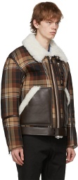 Burberry Brown Fleece Check Jacket