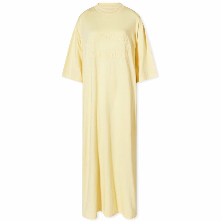 Photo: Fear of God ESSENTIALS Women's 3/4 Sleeve Dress in Garden Yellow