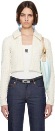 Tory Burch White Cropped Wool Silk Jacket