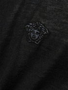 VERSACE - Logo Wool Blend Knit Sweater