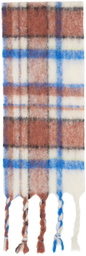 ADER error Brown & Blue Cland Plaid Muffler Scarf