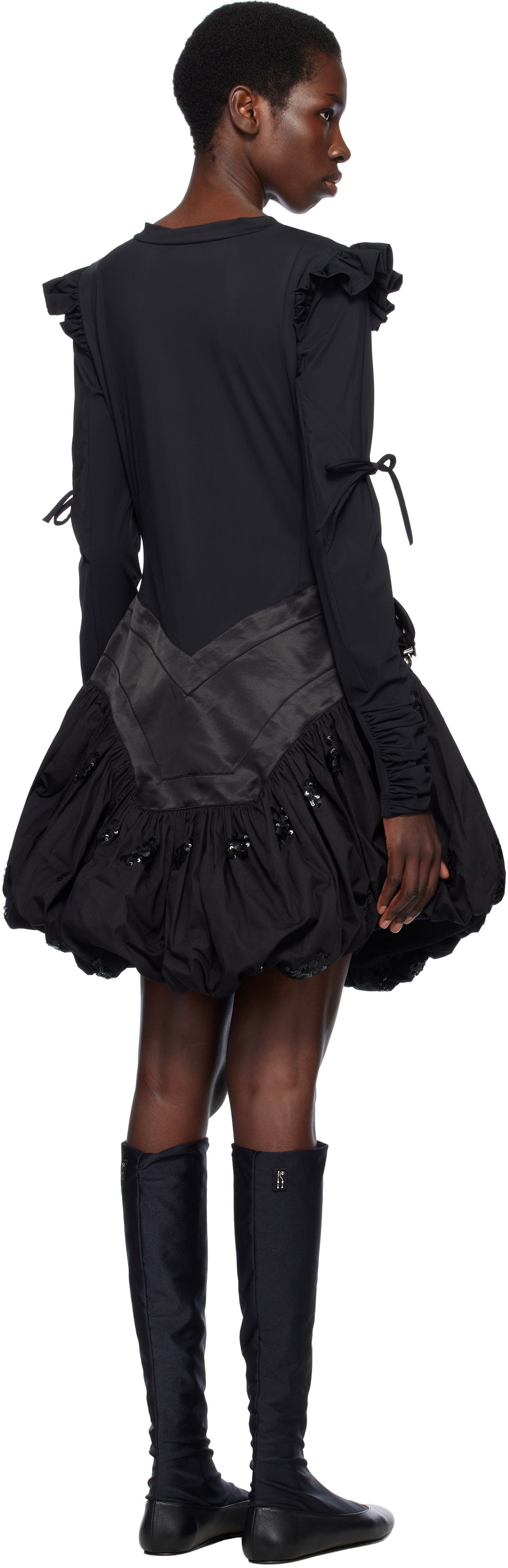Chopova Lowena Black Backtuck Minidress