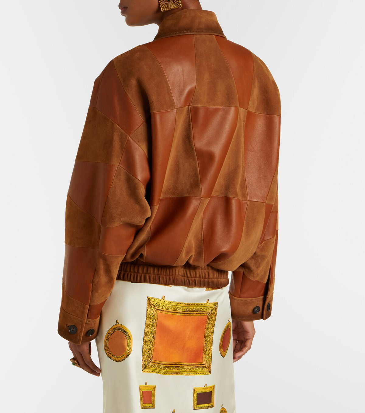 Versace Leather and suede blouson jacket