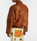 Versace Leather and suede blouson jacket