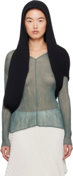 ISSEY MIYAKE Black Stream Stole Scarf