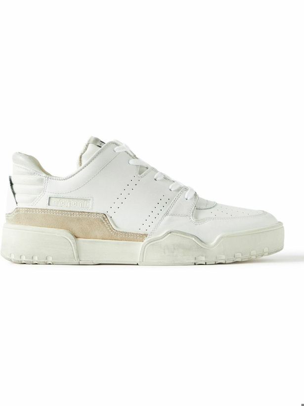 Photo: Isabel Marant - Stadium Suede-Trimmed Leather Sneakers - White