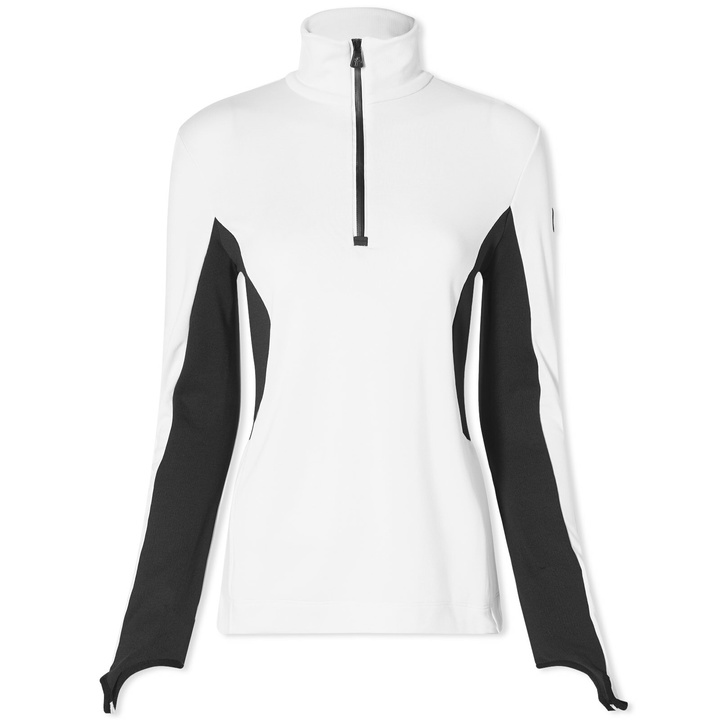 Photo: Moncler Grenoble Women's Zip Neck Fitted Sweatshirt in White