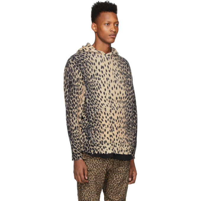 R13 Beige Cashmere Cheetah Hoodie R13