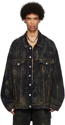 Balenciaga Black Distressed Denim Jacket