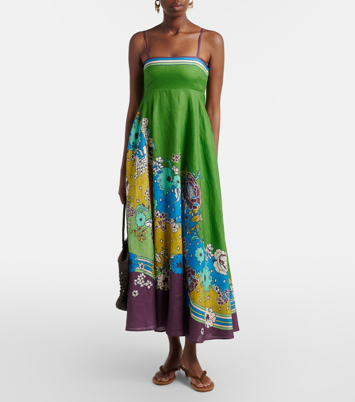 Alémais Nanci printed linen maxi dress