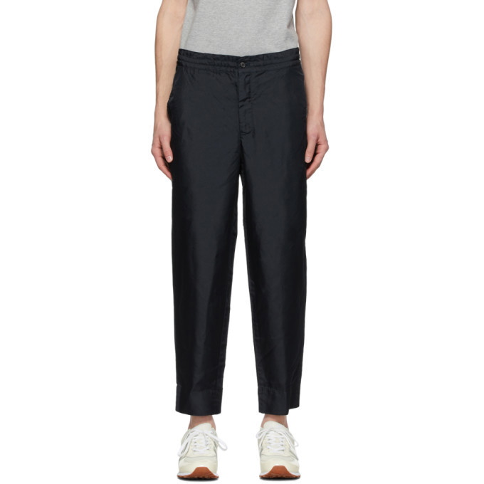 Photo: Comme des Garcons Homme Deux Navy Twill Garment-Dyed Trousers