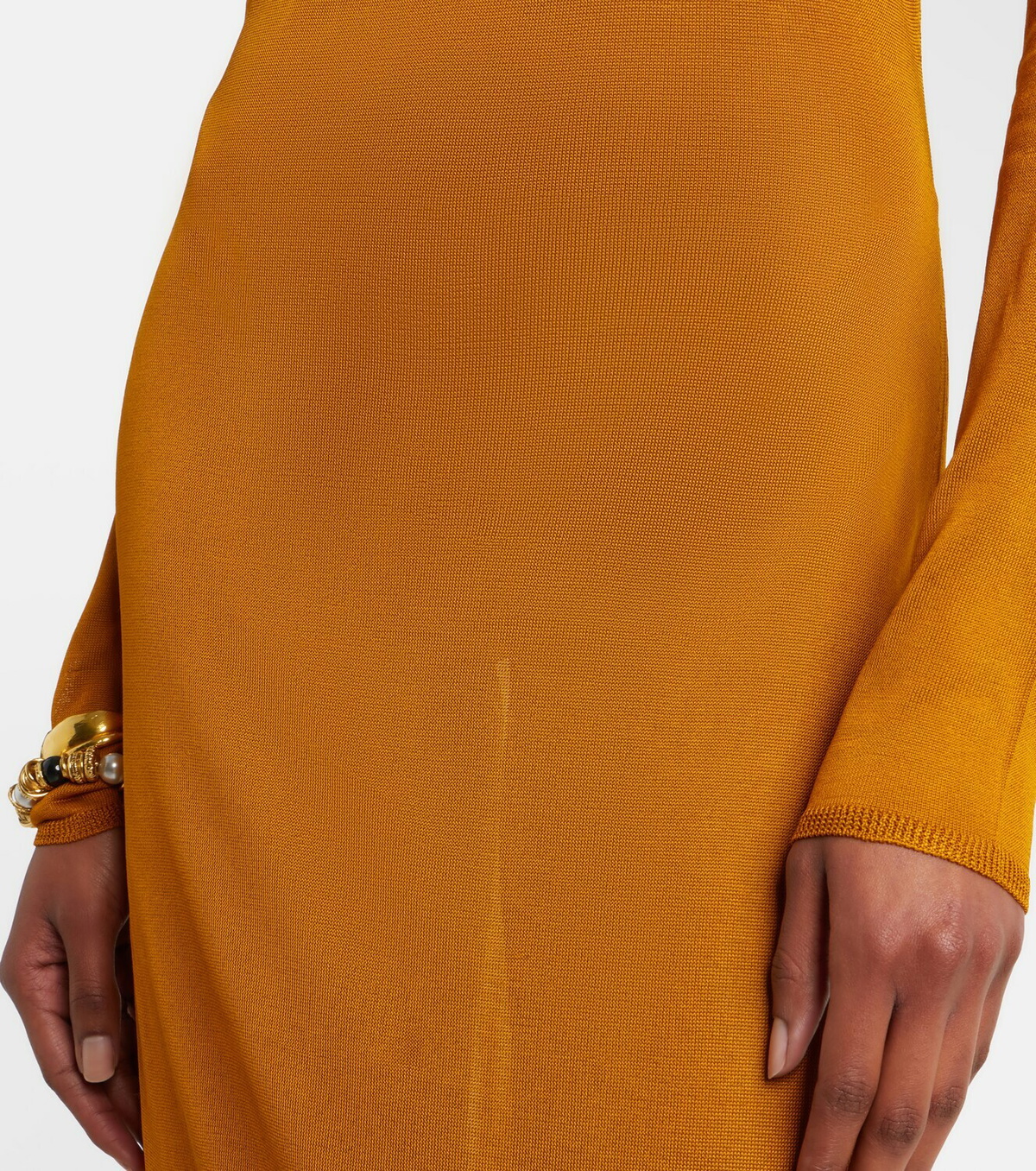 Saint Laurent Knitted semi-sheer maxi dress