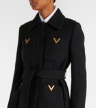 Valentino VGold belted wool and silk coat