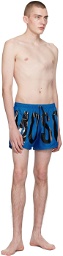 Moschino Blue Printed Swim Shorts