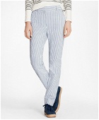 Brooks Brothers Women's Striped Stretch Cotton Seersucker Pants | Blue/White