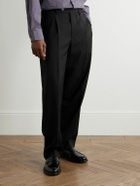 mfpen - Straight-Leg Pleated Wool-Crepe Suit Trousers - Black