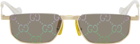 Gucci Gold Fashion Show '60s Rectangular Sunglasses