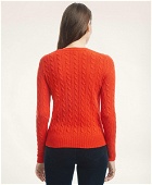 Brooks Brothers Women's Cashmere Cable Crewneck Sweater | Bright Red