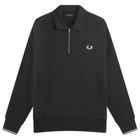 Fred Perry Men's Half Zip Collared Sweatshirt in Black