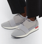 Balenciaga - Race Runner Leather, Suede and Neoprene Sneakers - Gray