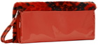 adidas x IVY PARK Red & Black Faux-Fur Printed Envelope Clutch