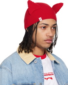 Charles Jeffrey LOVERBOY Red Ears Rib Beanie