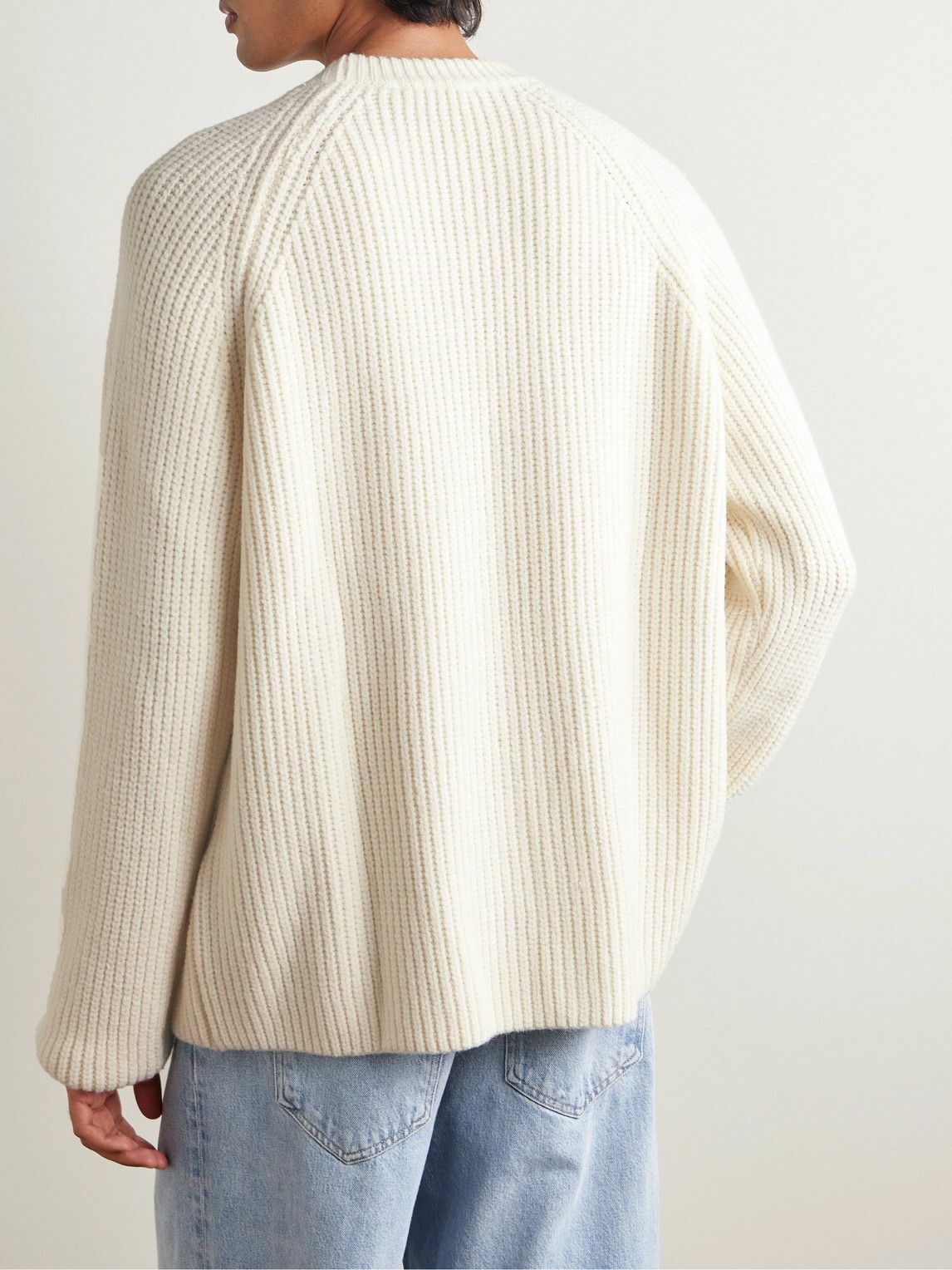 The Frankie Shop - Carter Ribbed Merino Wool-Blend Sweater - Neutrals