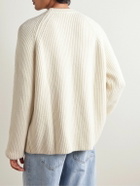 The Frankie Shop - Carter Ribbed Merino Wool-Blend Sweater - Neutrals