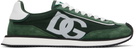 Dolce&Gabbana Green Mixed-Material 'DG' Cushion Sneakers