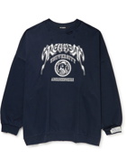 Raf Simons - Oversized Distressed Printed Cotton-Jersey Sweatshirt - Blue