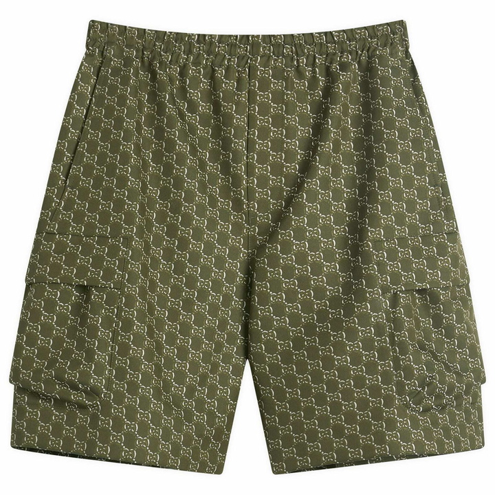Photo: Gucci Men's GG Cotton Jacquard Shorts in Green/White