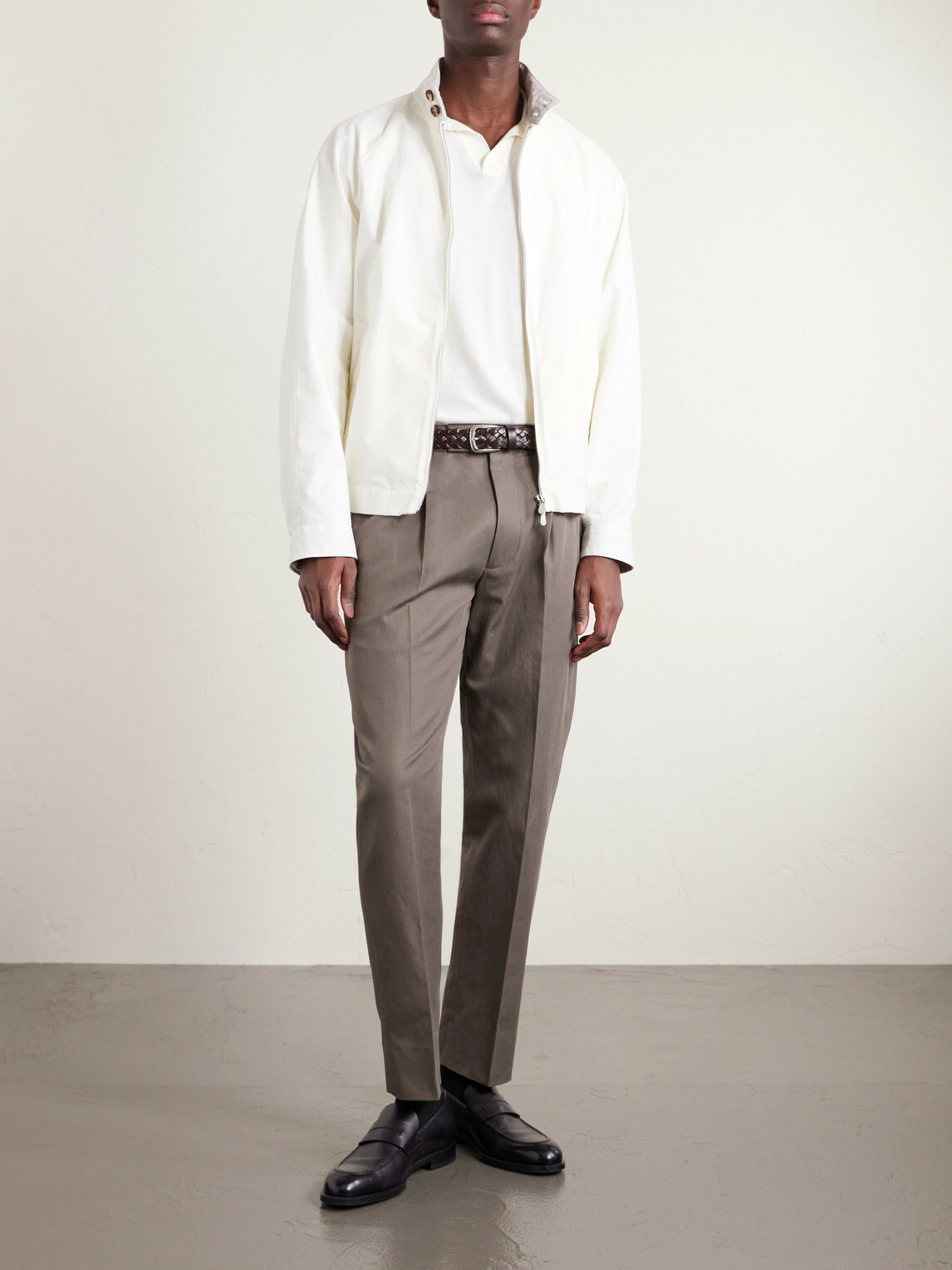 Zegna - Cotton and Linen-Blend Trousers - Green