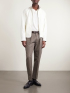 Zegna - Cotton and Linen-Blend Trousers - Green