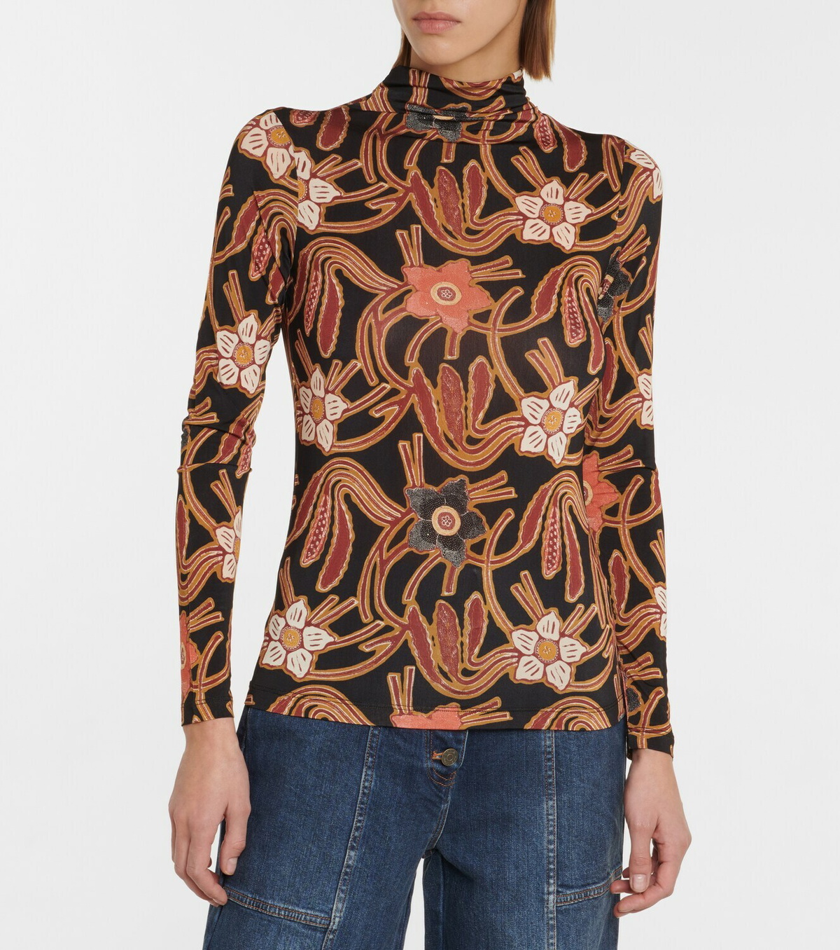 Ulla Johnson Aurelia printed turtleneck top