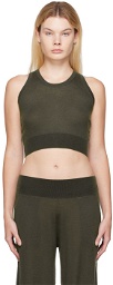 Frenckenberger Gray Cropped Sports Top