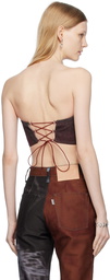 Serapis SSENSE Exclusive Burgundy Denim Camisole