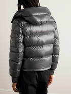 Moncler - Maljasset Slim-Fit Quilted Lacquered-Nylon Hooded Down Jacket - Gray